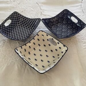 PORCELAIN SQUARE BOWLS BNIB